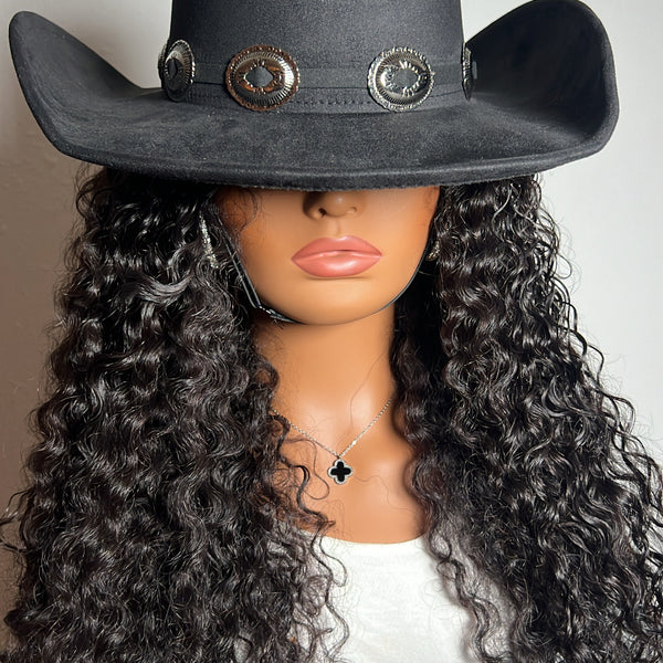Moon 🌑 Rider (MR.) – Black Rodeo Hat with Silver Concho Band