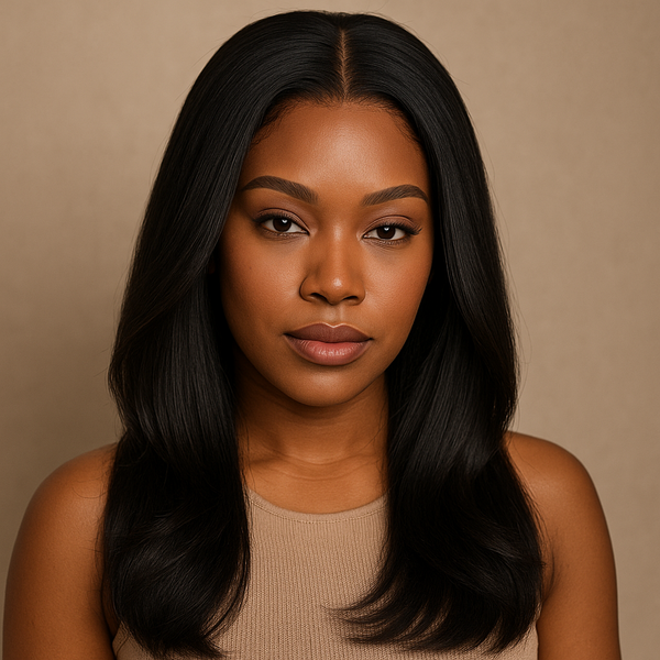 16” Custom Face Frame Colored Yaki Straight 6x6” Ultra HD Closure Wig (150% Density)