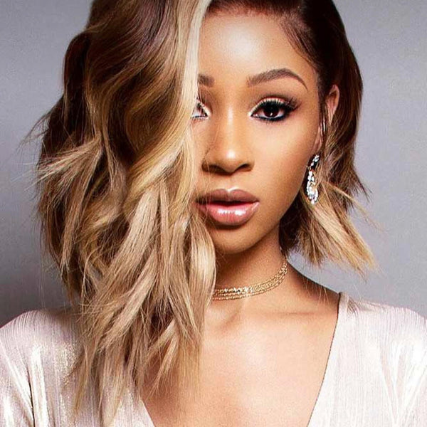 Blonde Balayage Asymmetrical Bob